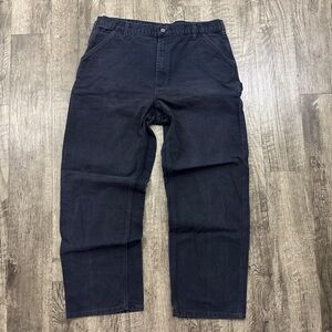 Vintage Y2K Carhartt Carpenter Baggy Work Pants Navy Blue